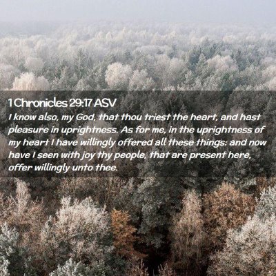 Picture 02 - 1 Chronicles 29:17 ASV - I know also, my God, that thou triest the heart, - Bible Verse Picture