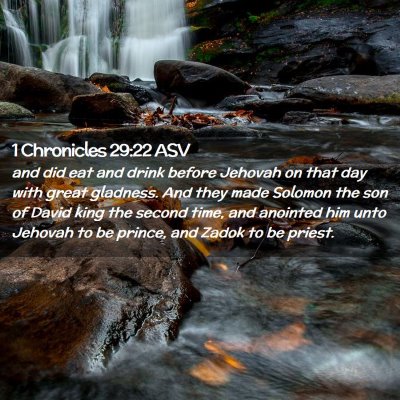 Picture 02 - 1 Chronicles 29:22 ASV - and did eat and drink before Jehovah on that day - Bible Verse Picture