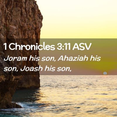 Picture 02 - 1 Chronicles 3:11 ASV - Joram his son, Ahaziah his son, Joash his - Bible Verse Picture