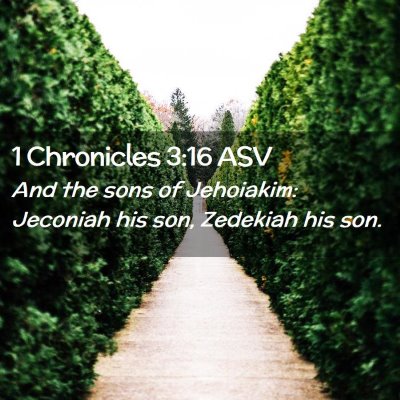Picture 02 - 1 Chronicles 3:16 ASV - And the sons of Jehoiakim: Jeconiah his son, - Bible Verse Picture