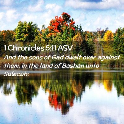 Picture 02 - 1 Chronicles 5:11 ASV - And the sons of Gad dwelt over against them, in - Bible Verse Picture