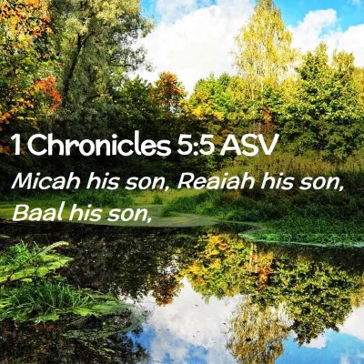 Picture 02 - 1 Chronicles 5:5 ASV - Micah his son, Reaiah his son, Baal his - Bible Verse Picture
