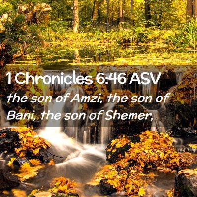 Picture 02 - 1 Chronicles 6:46 ASV - the son of Amzi, the son of Bani, the son of - Bible Verse Picture