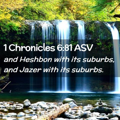 Picture 02 - 1 Chronicles 6:81 ASV - and Heshbon with its suburbs, and Jazer with its - Bible Verse Picture