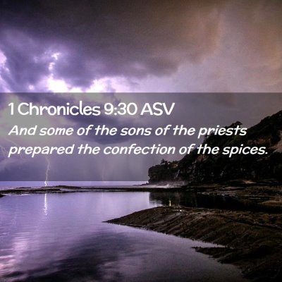 Picture 02 - 1 Chronicles 9:30 ASV - And some of the sons of the priests prepared the - Bible Verse Picture