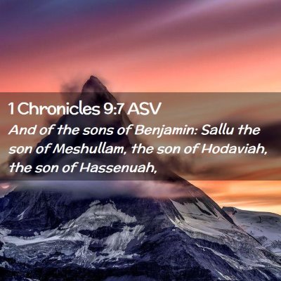 Picture 02 - 1 Chronicles 9:7 ASV - And of the sons of Benjamin: Sallu the son of - Bible Verse Picture