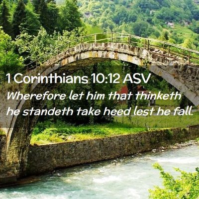 Picture 02 - 1 Corinthians 10:12 ASV - Wherefore let him that thinketh he standeth take - Bible Verse Picture