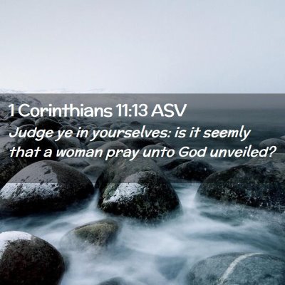Picture 02 - 1 Corinthians 11:13 ASV - Judge ye in yourselves: is it seemly that a woman - Bible Verse Picture