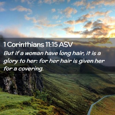 Picture 02 - 1 Corinthians 11:15 ASV - But if a woman have long hair, it is a glory to - Bible Verse Picture