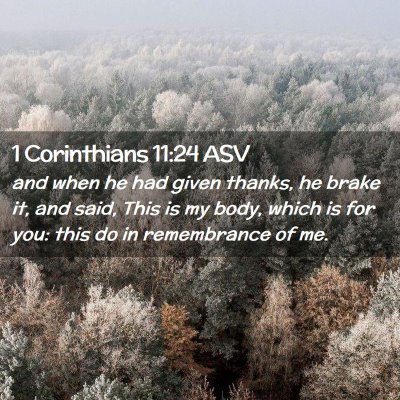 Picture 02 - 1 Corinthians 11:24 ASV - and when he had given thanks, he brake it, and - Bible Verse Picture