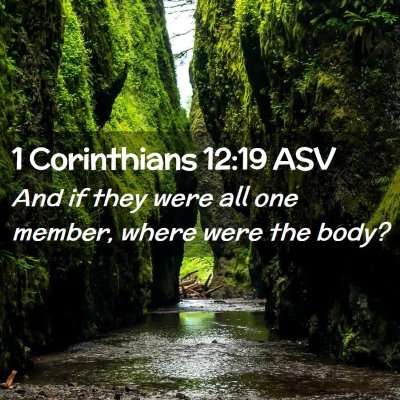 Picture 02 - 1 Corinthians 12:19 ASV - And if they were all one member, where were the - Bible Verse Picture