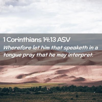 Picture 02 - 1 Corinthians 14:13 ASV - Wherefore let him that speaketh in a tongue pray - Bible Verse Picture