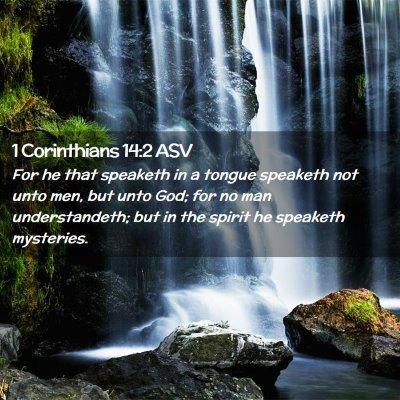 Picture 02 - 1 Corinthians 14:2 ASV - For he that speaketh in a tongue speaketh not - Bible Verse Picture