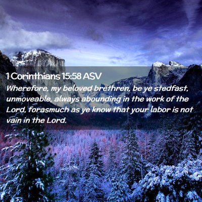 Picture 02 - 1 Corinthians 15:58 ASV - Wherefore, my beloved brethren, be ye stedfast, - Bible Verse Picture