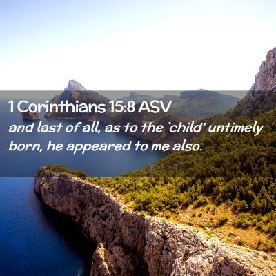 Picture 02 - 1 Corinthians 15:8 ASV - and last of all, as to the `child' untimely born, - Bible Verse Picture