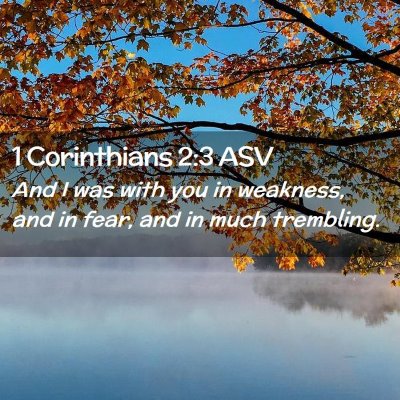 Picture 02 - 1 Corinthians 2:3 ASV - And I was with you in weakness, and in fear, and - Bible Verse Picture