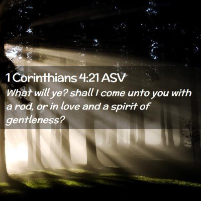 Picture 02 - 1 Corinthians 4:21 ASV - What will ye? shall I come unto you with a rod, - Bible Verse Picture