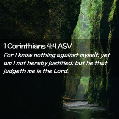 Picture 02 - 1 Corinthians 4:4 ASV - For I know nothing against myself; yet am I not - Bible Verse Picture