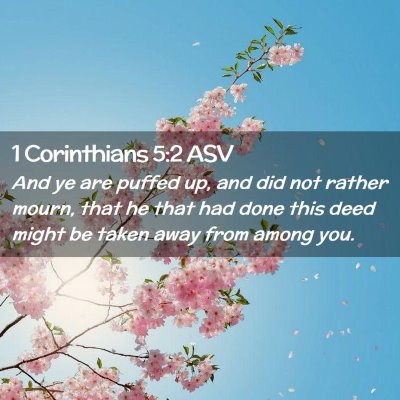 Picture 02 - 1 Corinthians 5:2 ASV - And ye are puffed up, and did not rather mourn, - Bible Verse Picture