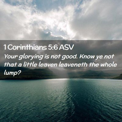 Picture 02 - 1 Corinthians 5:6 ASV - Your glorying is not good. Know ye not that a - Bible Verse Picture
