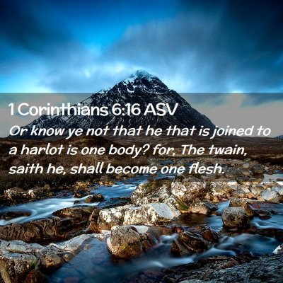 Picture 02 - 1 Corinthians 6:16 ASV - Or know ye not that he that is joined to a harlot - Bible Verse Picture