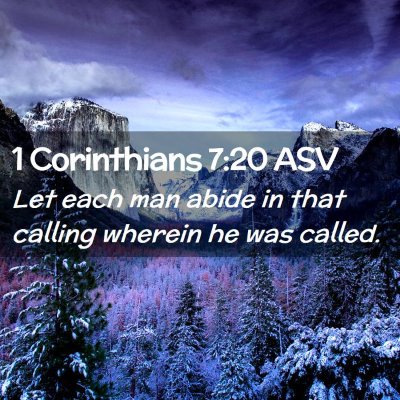 Picture 02 - 1 Corinthians 7:20 ASV - Let each man abide in that calling wherein he was - Bible Verse Picture