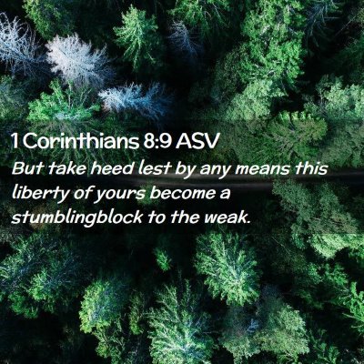 Picture 02 - 1 Corinthians 8:9 ASV - But take heed lest by any means this liberty of - Bible Verse Picture