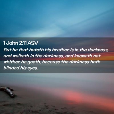 Picture 02 - 1 John 2:11 ASV - But he that hateth his brother is in the - Bible Verse Picture
