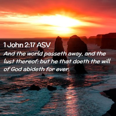Picture 02 - 1 John 2:17 ASV - And the world passeth away, and the lust thereof: - Bible Verse Picture