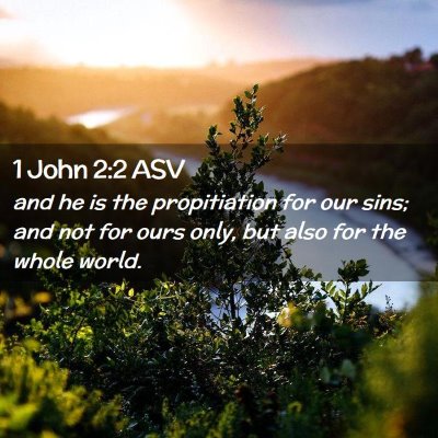 Picture 02 - 1 John 2:2 ASV - and he is the propitiation for our sins; and not - Bible Verse Picture