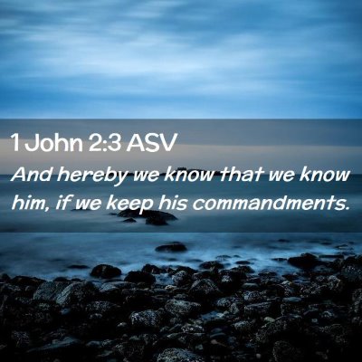 Picture 02 - 1 John 2:3 ASV - And hereby we know that we know him, if we keep - Bible Verse Picture