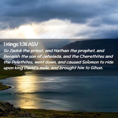 Picture 02 - 1 Kings 1:38 ASV - So Zadok the priest, and Nathan the prophet, and - Bible Verse Picture