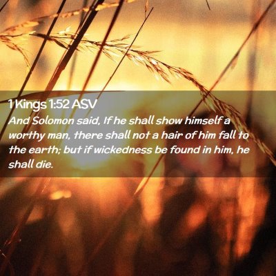 Picture 02 - 1 Kings 1:52 ASV - And Solomon said, If he shall show himself a - Bible Verse Picture