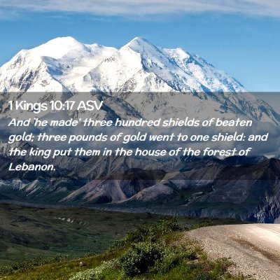 Picture 02 - 1 Kings 10:17 ASV - And `he made' three hundred shields of beaten - Bible Verse Picture