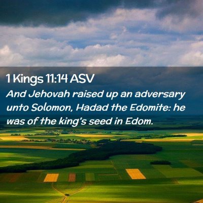 Picture 02 - 1 Kings 11:14 ASV - And Jehovah raised up an adversary unto Solomon, - Bible Verse Picture