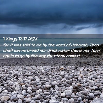 Picture 02 - 1 Kings 13:17 ASV - for it was said to me by the word of Jehovah, - Bible Verse Picture