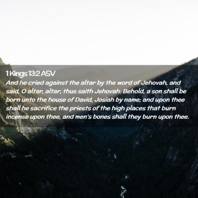 Picture 02 - 1 Kings 13:2 ASV - And he cried against the altar by the word of - Bible Verse Picture