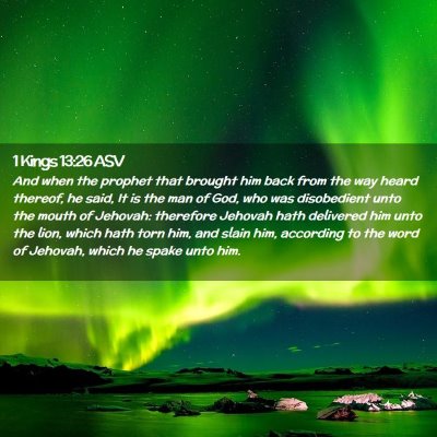 Picture 02 - 1 Kings 13:26 ASV - And when the prophet that brought him back from - Bible Verse Picture