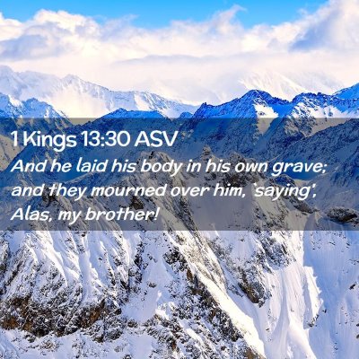 Picture 02 - 1 Kings 13:30 ASV - And he laid his body in his own grave; and they - Bible Verse Picture