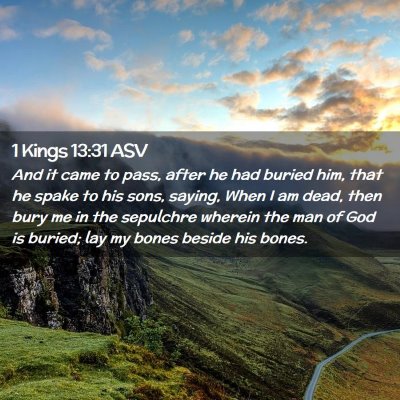 Picture 02 - 1 Kings 13:31 ASV - And it came to pass, after he had buried him, - Bible Verse Picture