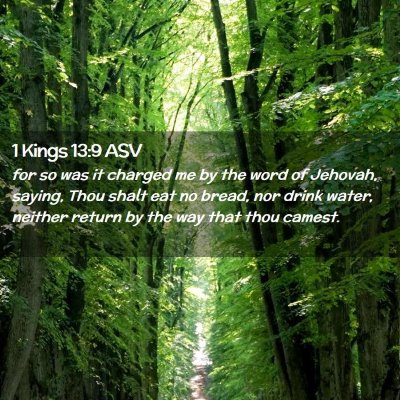 Picture 02 - 1 Kings 13:9 ASV - for so was it charged me by the word of Jehovah, - Bible Verse Picture