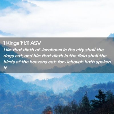 Picture 02 - 1 Kings 14:11 ASV - Him that dieth of Jeroboam in the city shall the - Bible Verse Picture