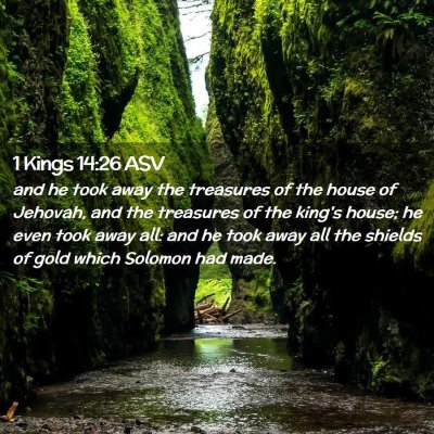 Picture 02 - 1 Kings 14:26 ASV - and he took away the treasures of the house of - Bible Verse Picture
