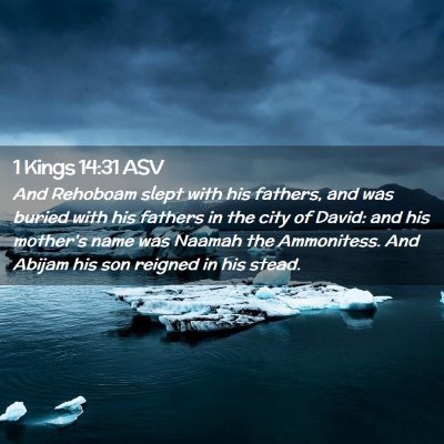 Picture 02 - 1 Kings 14:31 ASV - And Rehoboam slept with his fathers, and was - Bible Verse Picture