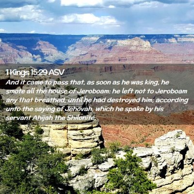 Picture 02 - 1 Kings 15:29 ASV - And it came to pass that, as soon as he was king, - Bible Verse Picture