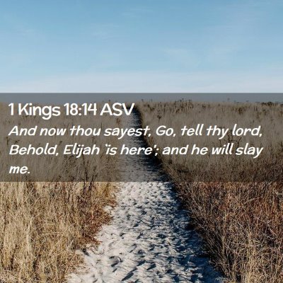 Picture 02 - 1 Kings 18:14 ASV - And now thou sayest, Go, tell thy lord, Behold, - Bible Verse Picture