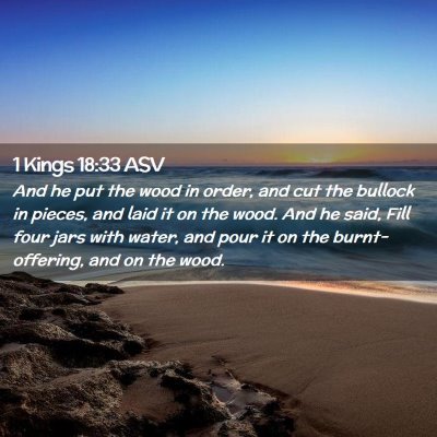 Picture 02 - 1 Kings 18:33 ASV - And he put the wood in order, and cut the bullock - Bible Verse Picture