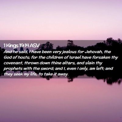 Picture 02 - 1 Kings 19:14 ASV - And he said, I have been very jealous for - Bible Verse Picture