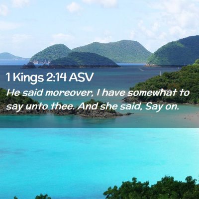 Picture 02 - 1 Kings 2:14 ASV - He said moreover, I have somewhat to say unto - Bible Verse Picture