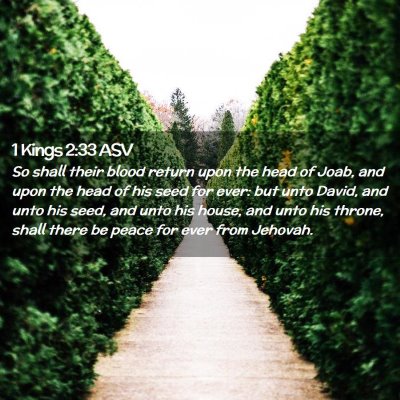 Picture 02 - 1 Kings 2:33 ASV - So shall their blood return upon the head of - Bible Verse Picture